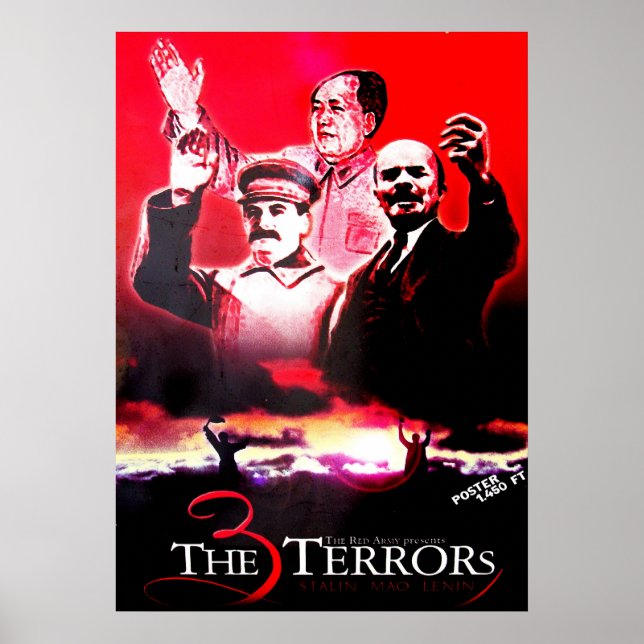 Póster Los 3 Terrores: Stalin, Mao y Lenin (Frente)