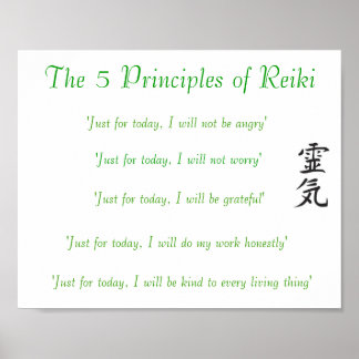 Póster Los 5 principios de Reiki Poster