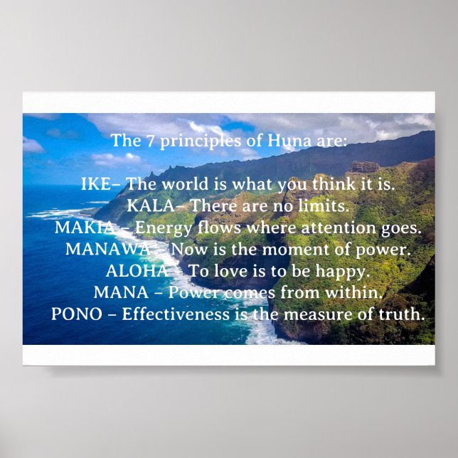 Póster Los 7 principios del Huna (Frente)