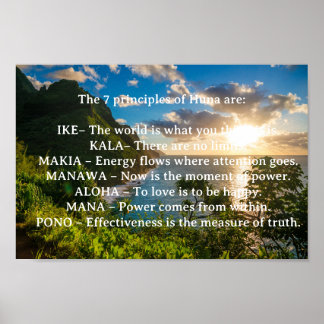 Póster Los 7 principios del Poster espiritual del Huna