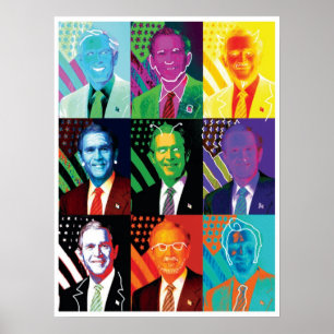 Póster Los 9 rostros de Bush Poster