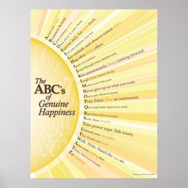 Póster Los ABC de la verdadera felicidad (Frente)