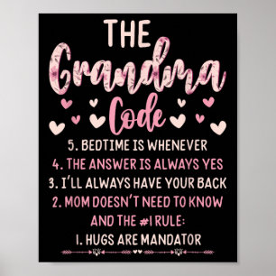 Póster Los abrazos al código de la abuela son citas oblig