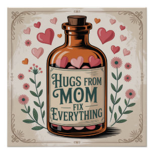 Póster Los abrazos de mamá lo arreglan todo