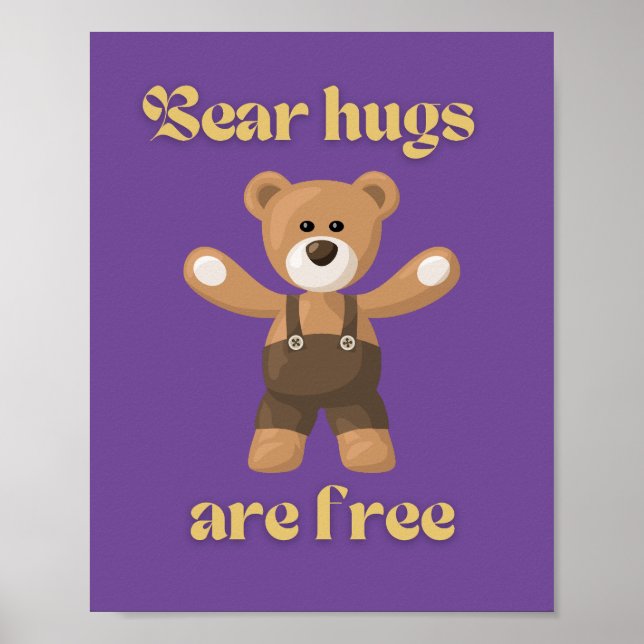 Póster Los abrazos de oso son gratuitos (Frente)