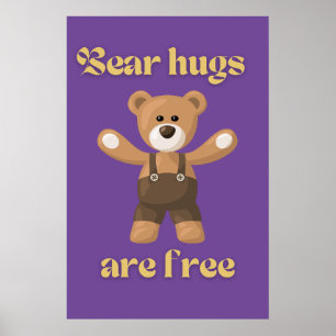 Póster Los abrazos de oso son gratuitos