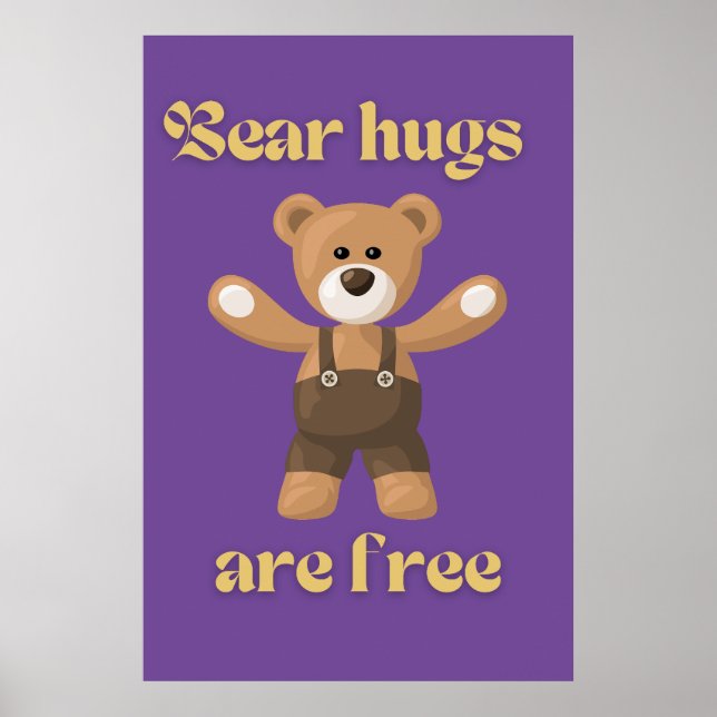 Póster Los abrazos de oso son gratuitos (Frente)