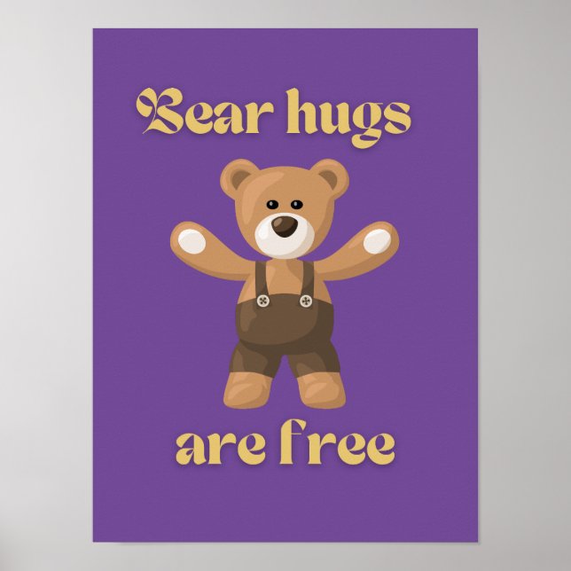 Póster Los abrazos de oso son gratuitos (Frente)