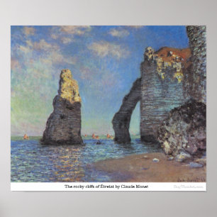 Póster Los acantilados rocosos de Étretat de Claude Monet