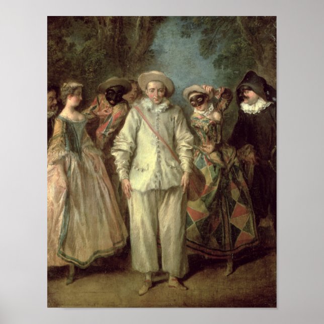 Póster Los actores de la Commedia dell'Arte (Frente)