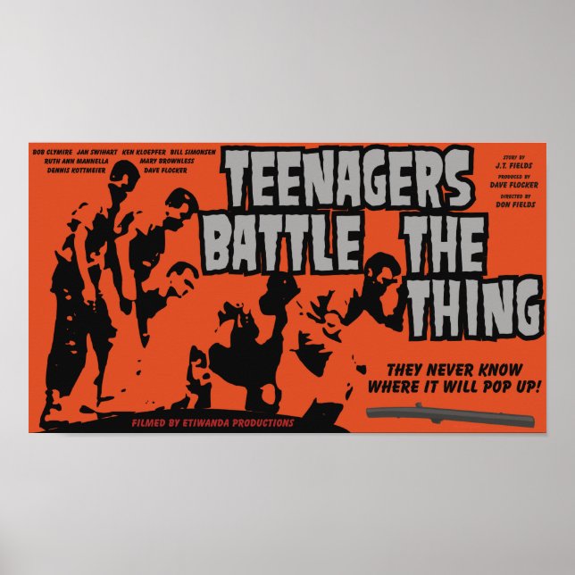 Póster Los Adolescentes Luchan Contra La Película De Cosa (Frente)