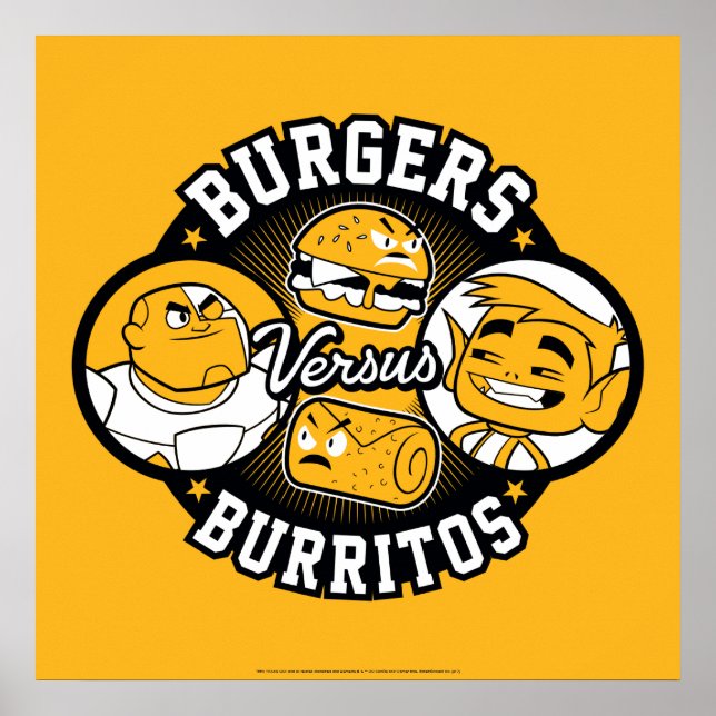 Póster ¡Los adolescentes se van! | Burgers contra burrito (Frente)