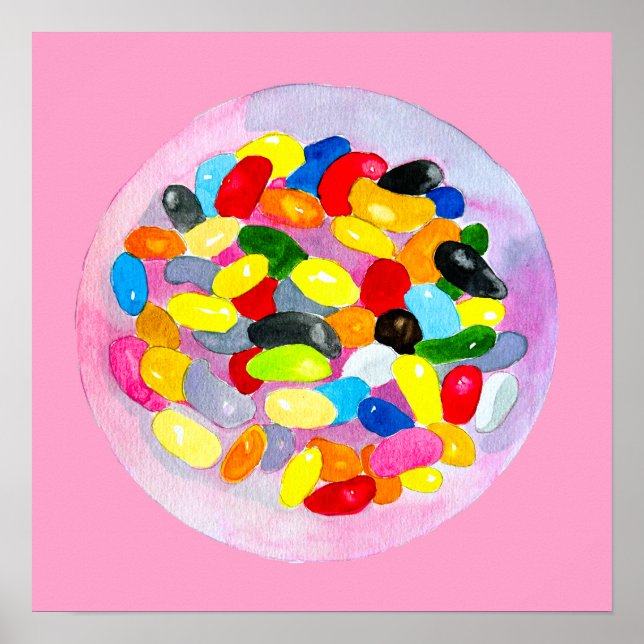 Póster Los alegres dulces y coloridos gelatinas (Frente)