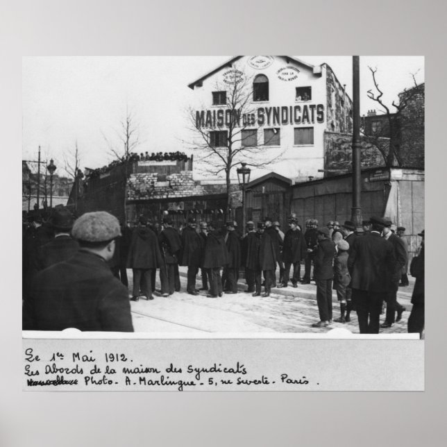 Póster Los alrededores de la Maison des Syndicats, (Frente)