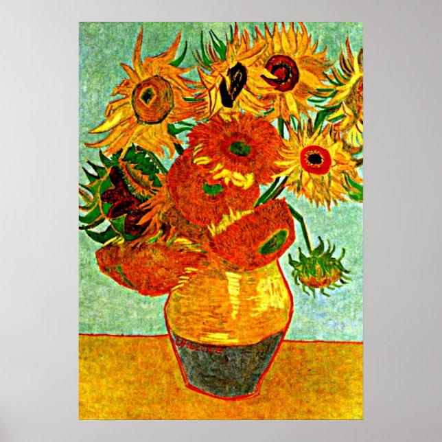 Póster Los amados girasoles de Van Gogh (12) (Frente)