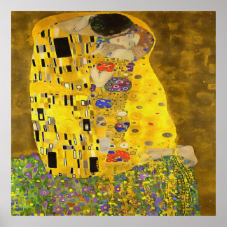 Póster Los amantes besan pintura acrílica Bella Artes