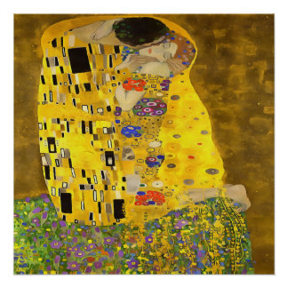Póster Los amantes besan pintura acrílica Bella Artes