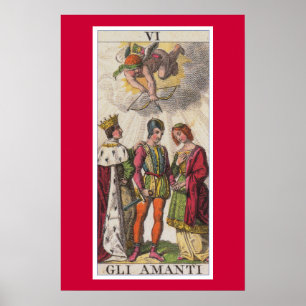 Póster Los amantes cardan el poster clásico de Tarot Gli