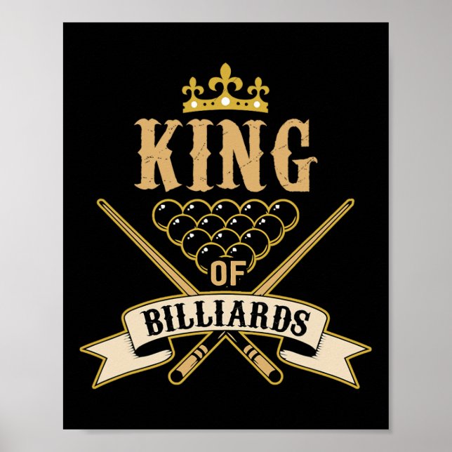 Póster Los Amantes De Billiard Snooker -Rey De Billiards (Frente)