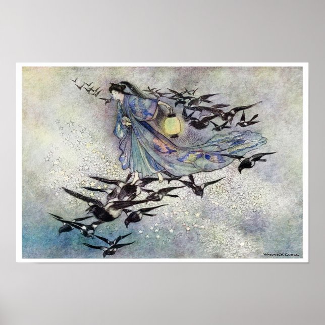 Póster Los amantes de las estrellas de Warwick Goble (Frente)