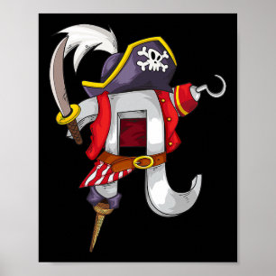 Póster Los amantes de las matemáticas de Pi Pirate Shirt 