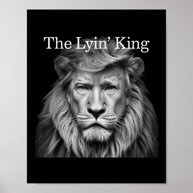 Póster Los amantes de los leones Lyin King Funny anti-tru (Frente)