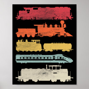 Póster Los amantes de los trenes retro de Mens