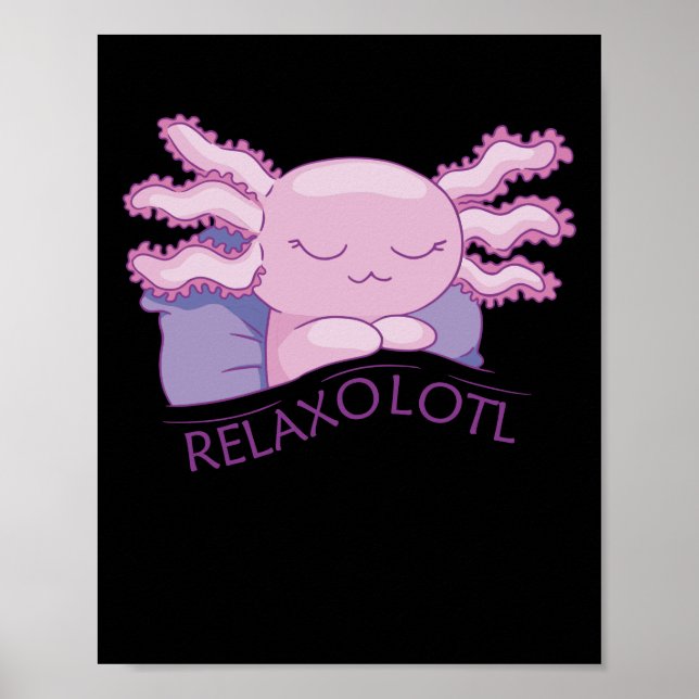 Póster Los amantes de Relaxolotl Axolotl, los animales bo (Frente)