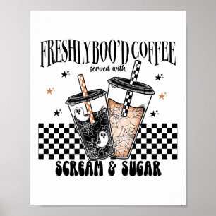 Póster Los amantes del café Boujee Ghost Hal retro recién