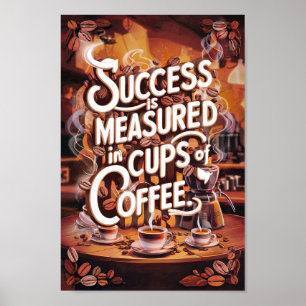 Póster Los amantes del café tienen citas motivacionales d