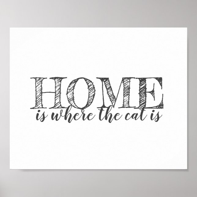 Póster los amantes del gato citan gris poster y blanco (Frente)
