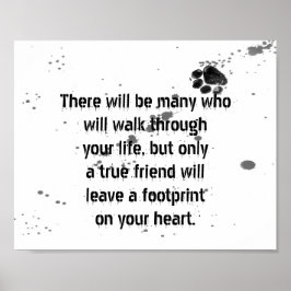 Póster los amantes del perro citan el diseño de la huella