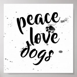 Póster los amantes del perro citan el diseño de la huella