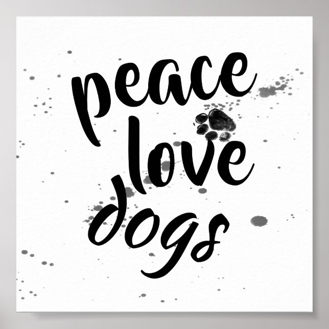 Póster los amantes del perro citan el diseño de la huella (Frente)