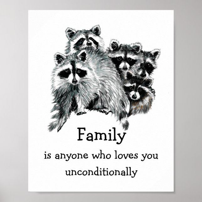 Póster Los amigos de Raccoon Family aman a los Navidades  (Frente)