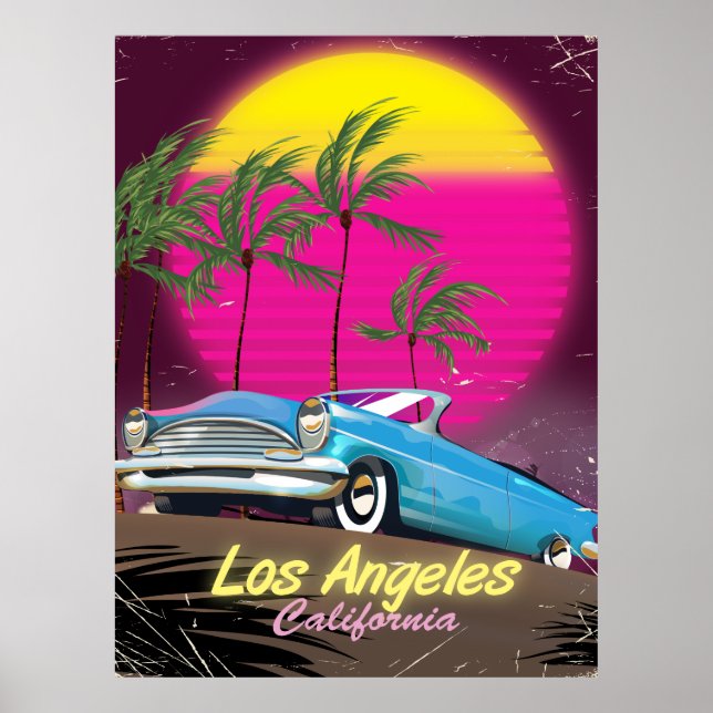 Póster Los Angeles 1980 Retro Travel print (Frente)