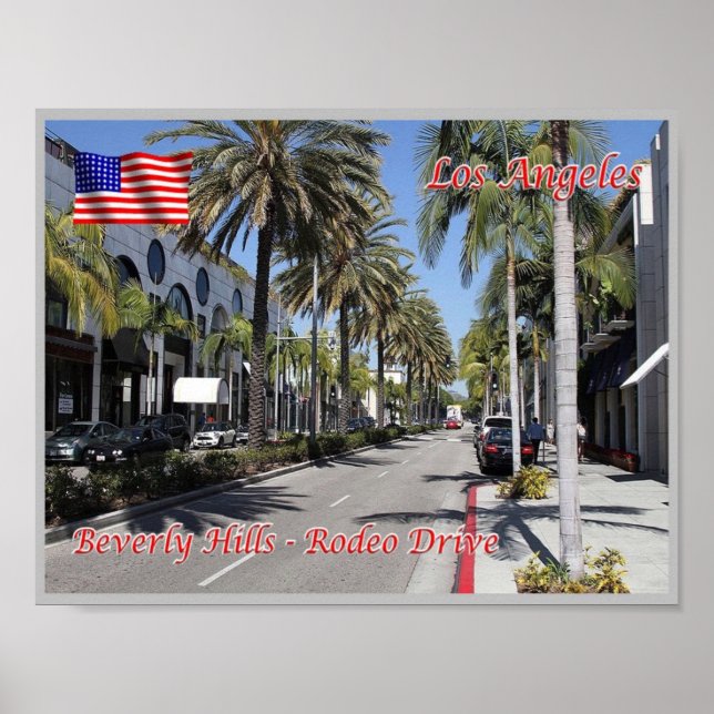 Póster Los Ángeles - Beverly Hills - Rodeo Drive - Estado (Frente)