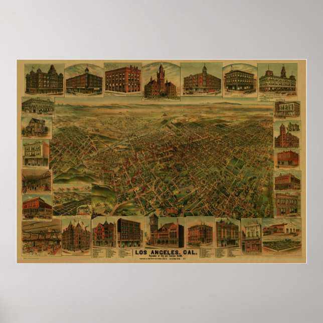 Póster Los Ángeles CA 1891 (Frente)