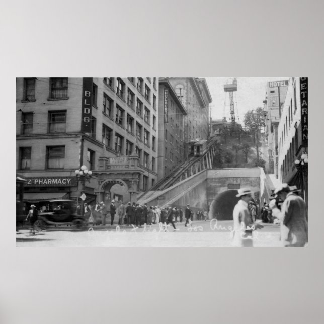 Póster Los Ángeles, CA Andels Flight Street Carros (Frente)