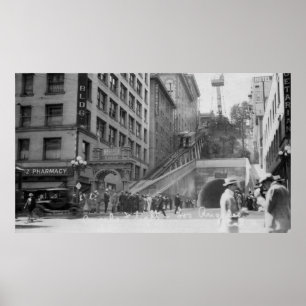 Póster Los Ángeles, CA Coches de la calle de Andels Fligh