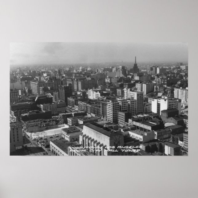 Póster Los Ángeles, CA Downtown View from City Hall (Frente)