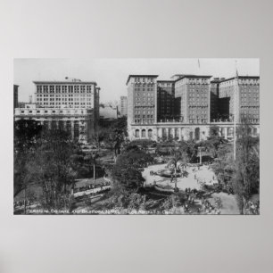 Póster Los Ángeles, CA Perishing Square y Biltmore