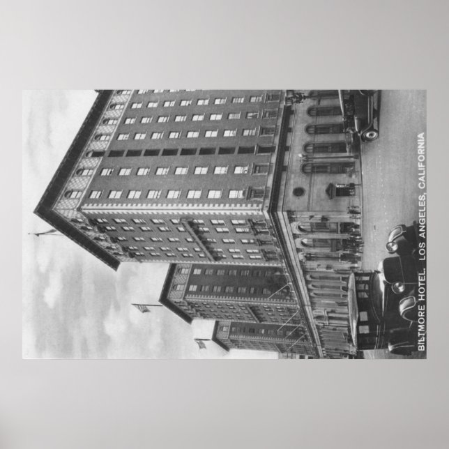 Póster Los Angeles, CA View of Biltmore Hotel (Frente)