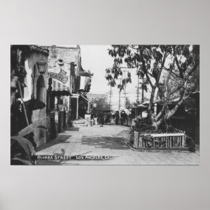 Póster Los Ángeles, CA Vista de la calle Olvera