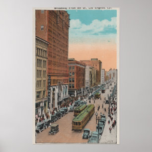 Póster Los Angeles, CABroadway from 4th Street View