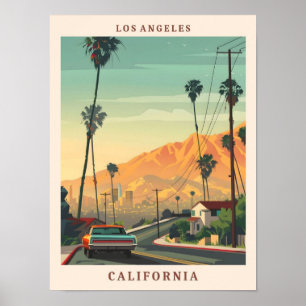 Póster Los Angeles California Elegant Art Vintage Travel