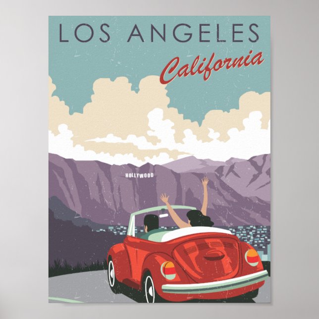 Póster Los Angeles California USA Famous Travel Place (Frente)