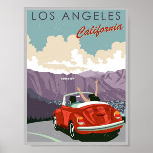 Póster Los Angeles California Vintage Hollywood