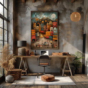 Póster Los Ángeles: City of Angels - Whimsical Art
