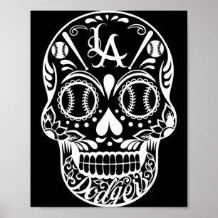 Póster Los ángeles cráneo de azúcar día de muertos cinco